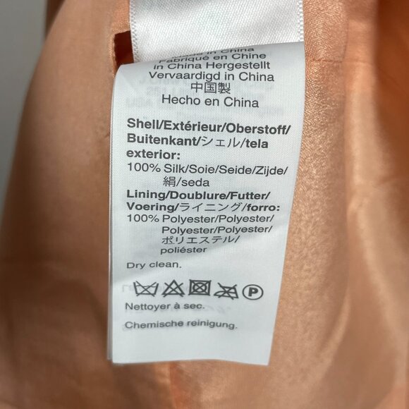 NEW J Crew Collection Skirt Womens 8 orange silk straight midi preppy colorful - Picture 7 of 10